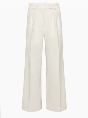 Babaton Founder Pant 
High-Rise Wide-Leg Trousers in Matte Pearl (Cream) Size 12